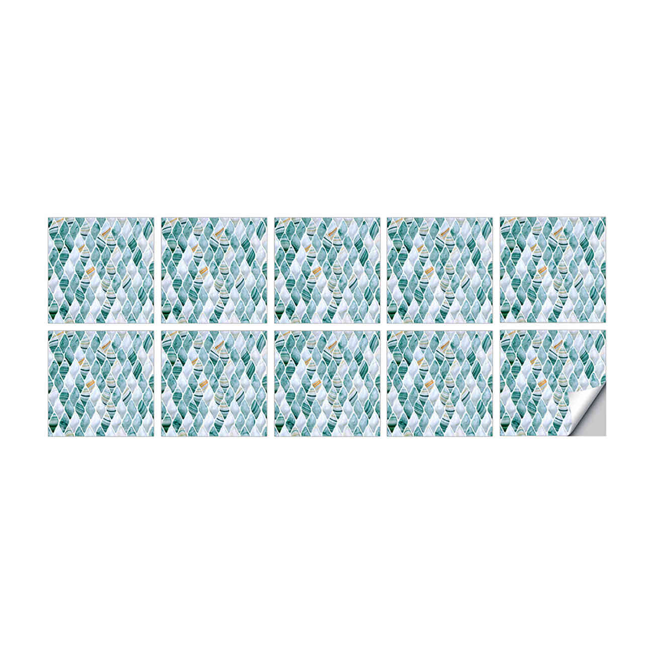10pcs/Set Rectangle Wood Grain Texture Tiles Wall Sticker Kitchen Oil-proof Washbasin Tables Home Decor Ceramics Art Wallpaper