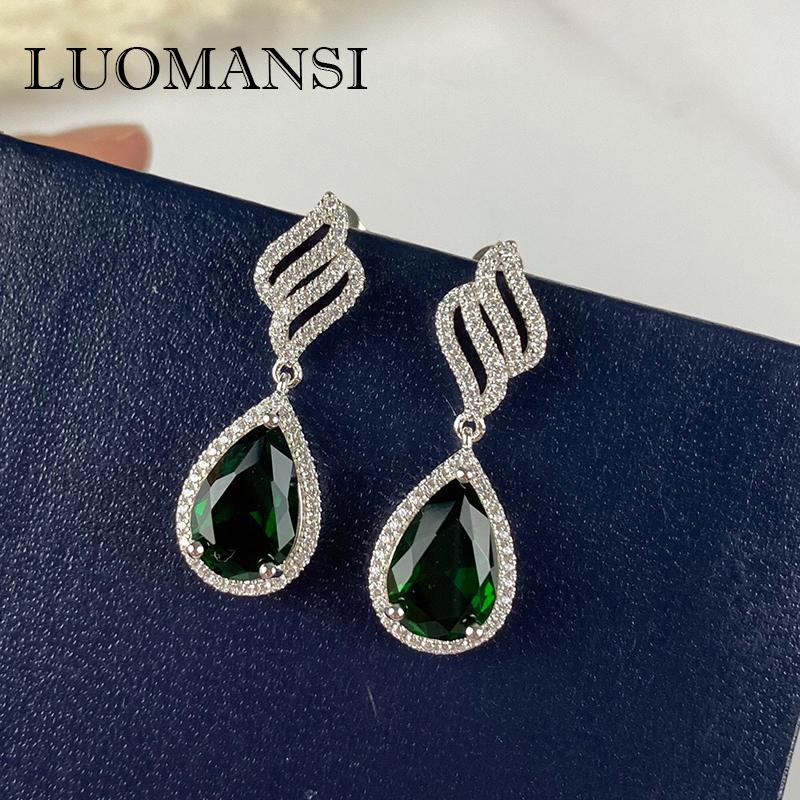 Dangle & Chandelier Luomansi Vintage Emerald Ruby Diamond Drop Earrings 100% S925 Sterling Silver Woman Jewelry Party Lover Gift
Dangle & Chandelier Luomansi Vintage Emerald Ruby Diamond Drop Earrings 100% S925 Sterling Silver Woman Jewelry Party Lover Gift