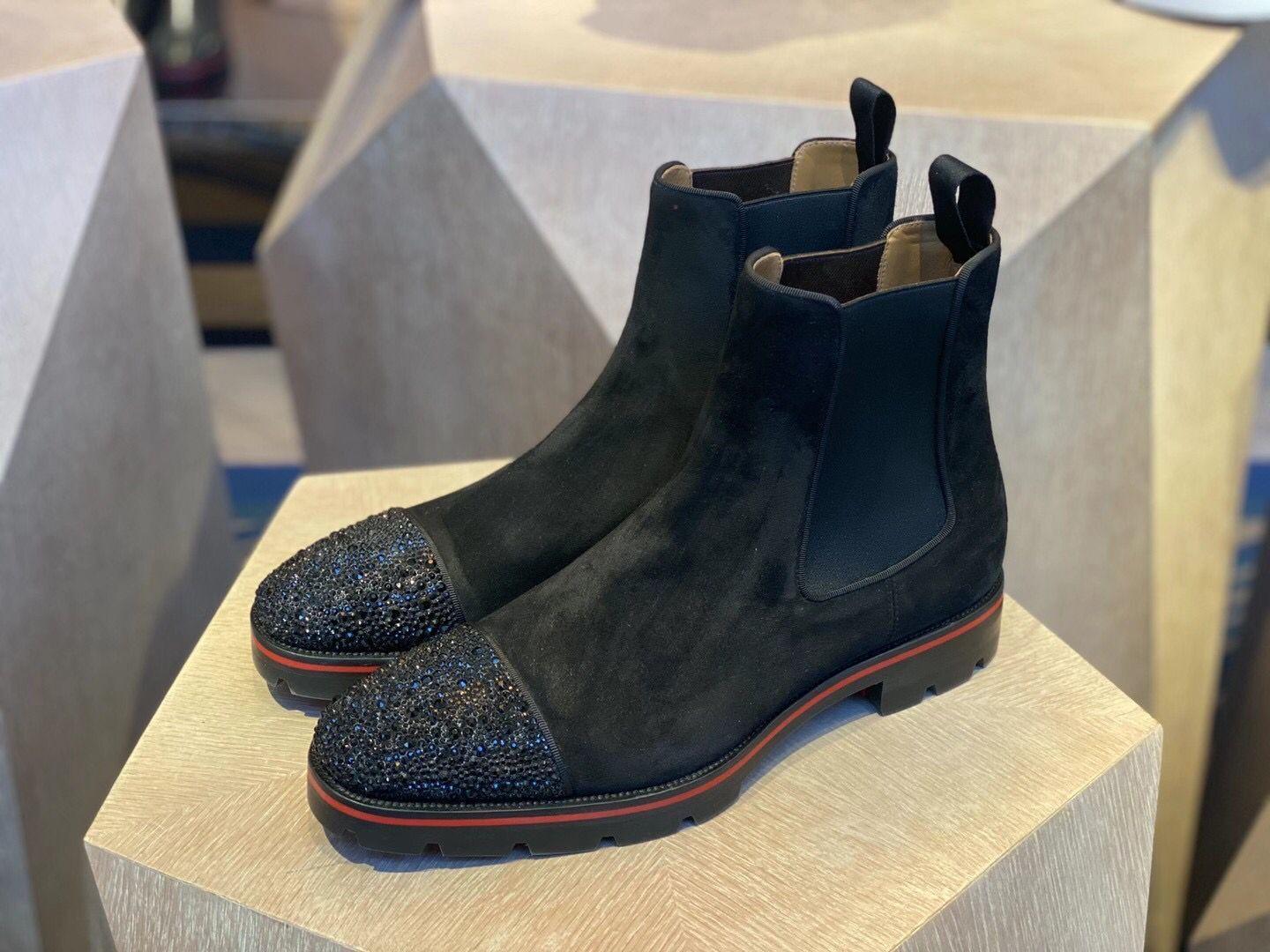 Fashion Rock Boots With Spiked Studs Black Genuine Leather Red Bottom Men Ankle Boot Lug Sole Melon Spikes Flat High Top Shoes
Fashion Rock Boots With Spiked Studs Black Genuine Leather Red Bottom Men Ankle Boot Lug Sole Melon Spikes Flat High Top Shoes