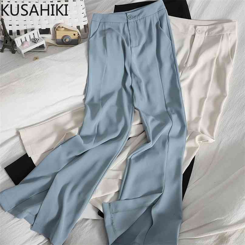 Woman Pants Korean Elegant High Waisted Long Trousers Causal Solid Summer Wide Leg Split Mujer 6J404 210603, White
Woman Pants Korean Elegant High Waisted Long Trousers Causal Solid Summer Wide Leg Split Mujer 6J404 210603, White