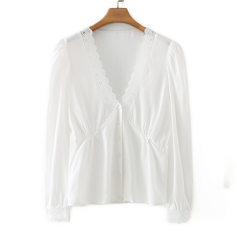 Summer Weaving V-Neck Skinny Classic White Solid Lace Pullover Casual Women Blouse 210524
Summer Weaving V-Neck Skinny Classic White Solid Lace Pullover Casual Women Blouse 210524