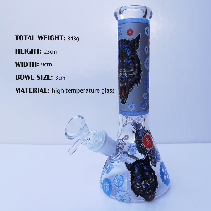 Europe and the United States best-selling 9 inches color luminous stickers Wolf figure 14mm mouth creative triangle hookah
Europe and the United States best-selling 9 inches color luminous stickers Wolf figure 14mm mouth creative triangle hookah