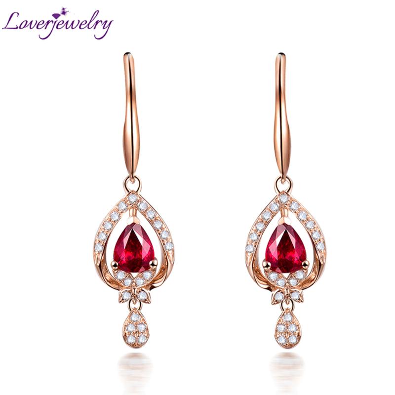 Dangle & Chandelier LOVERJEWELRY Drop Earrings Ruby Solid 18K Rose Gold Red Accented Diamonds Jewelry For Women Engagement Gift
Dangle & Chandelier LOVERJEWELRY Drop Earrings Ruby Solid 18K Rose Gold Red Accented Diamonds Jewelry For Women Engagement Gift