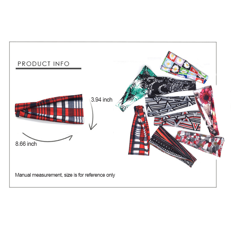 Sports Headband Women's Wide-sided Folding Printed Headbands Sweat Hair Accessories Yoga Fitness Scarf Sport Towel Diadema Deportiva Para Mujer