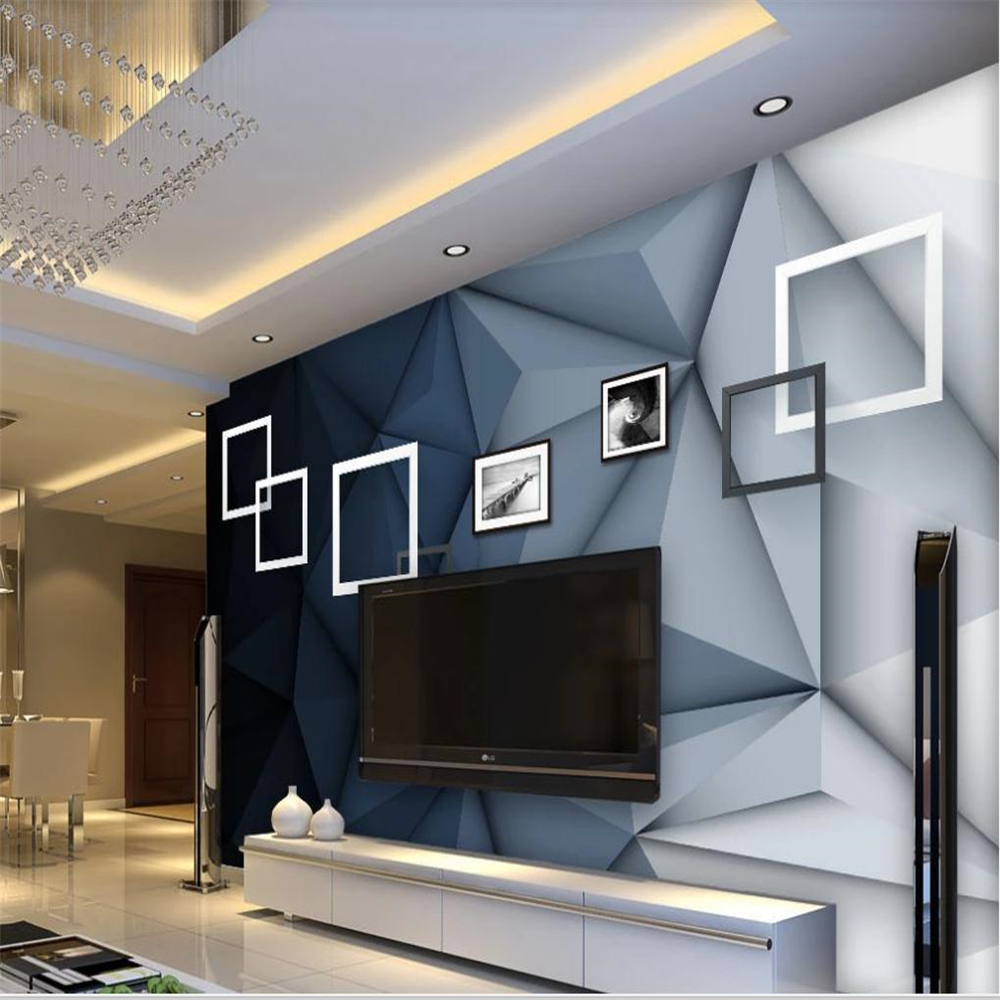 photo wall murals wallpaper blue geometry wallpapers 3d stereoscopic wallpaper