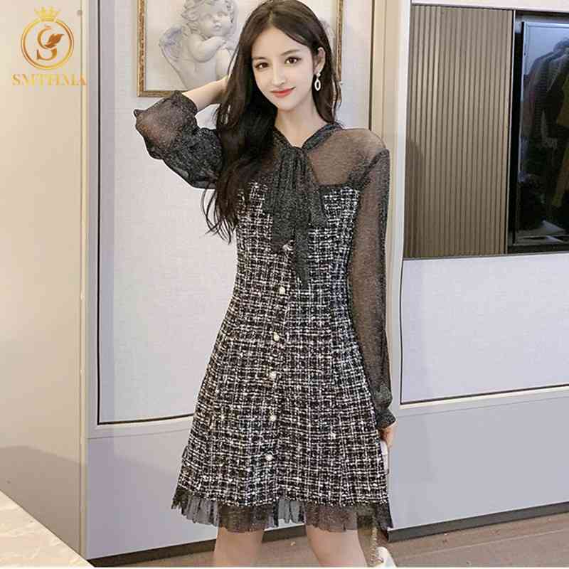 Spring Tweed Dress Office Fashion Knee-Length Ladies Long Sleeve Chic Patchwork Ruffle Vestidos 210520, Picture color
Spring Tweed Dress Office Fashion Knee-Length Ladies Long Sleeve Chic Patchwork Ruffle Vestidos 210520, Picture color