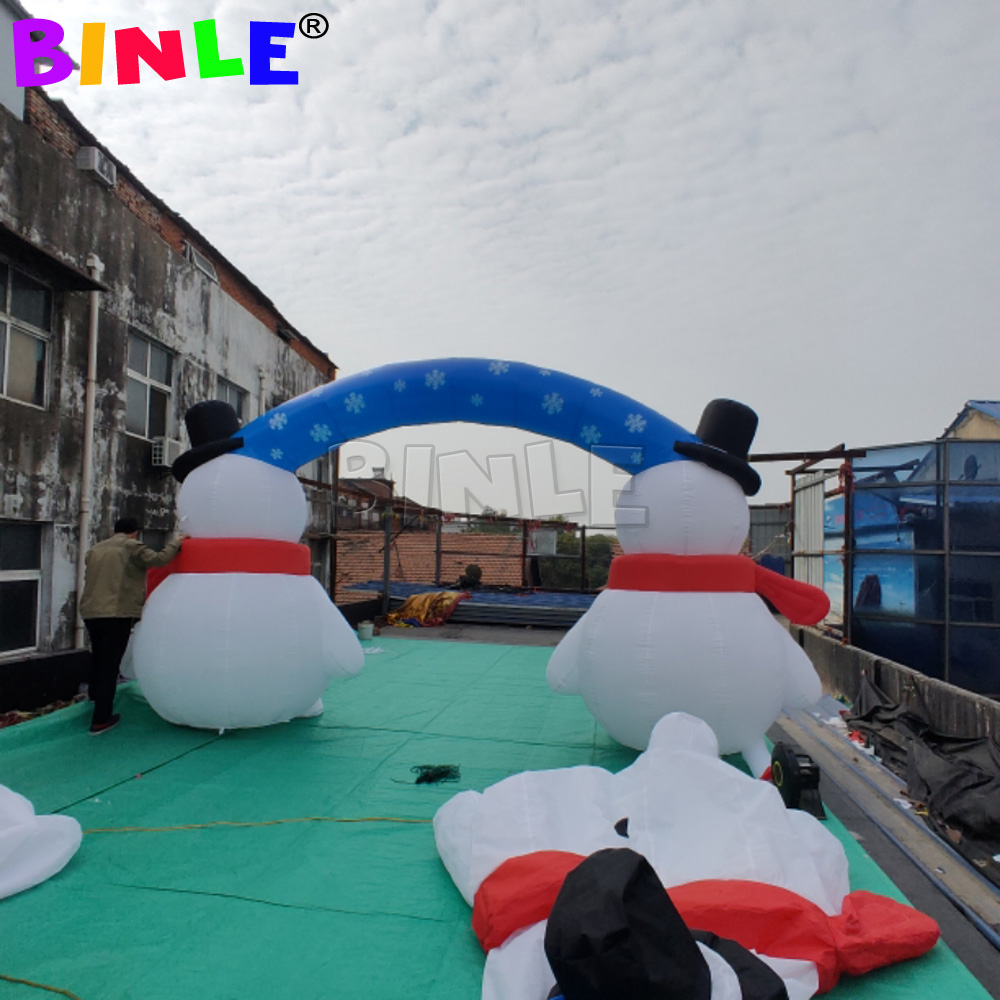 Holidays Giant Outdoor Inflatable Christmas Decoration Snowman Arch For Sale