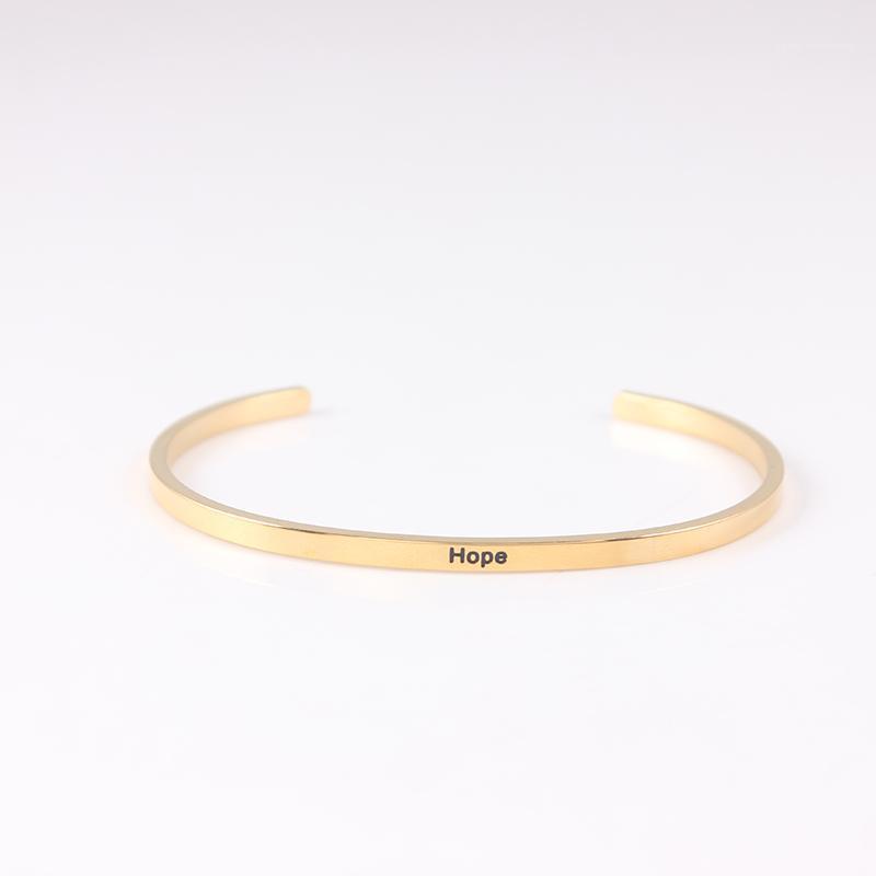 Trendy Style Gold Stainless Steel Bracelets For Women Couple Bangle Inspirational Cuff Mantra Bracelet Graduation Gift
Trendy Style Gold Stainless Steel Bracelets For Women Couple Bangle Inspirational Cuff Mantra Bracelet Graduation Gift