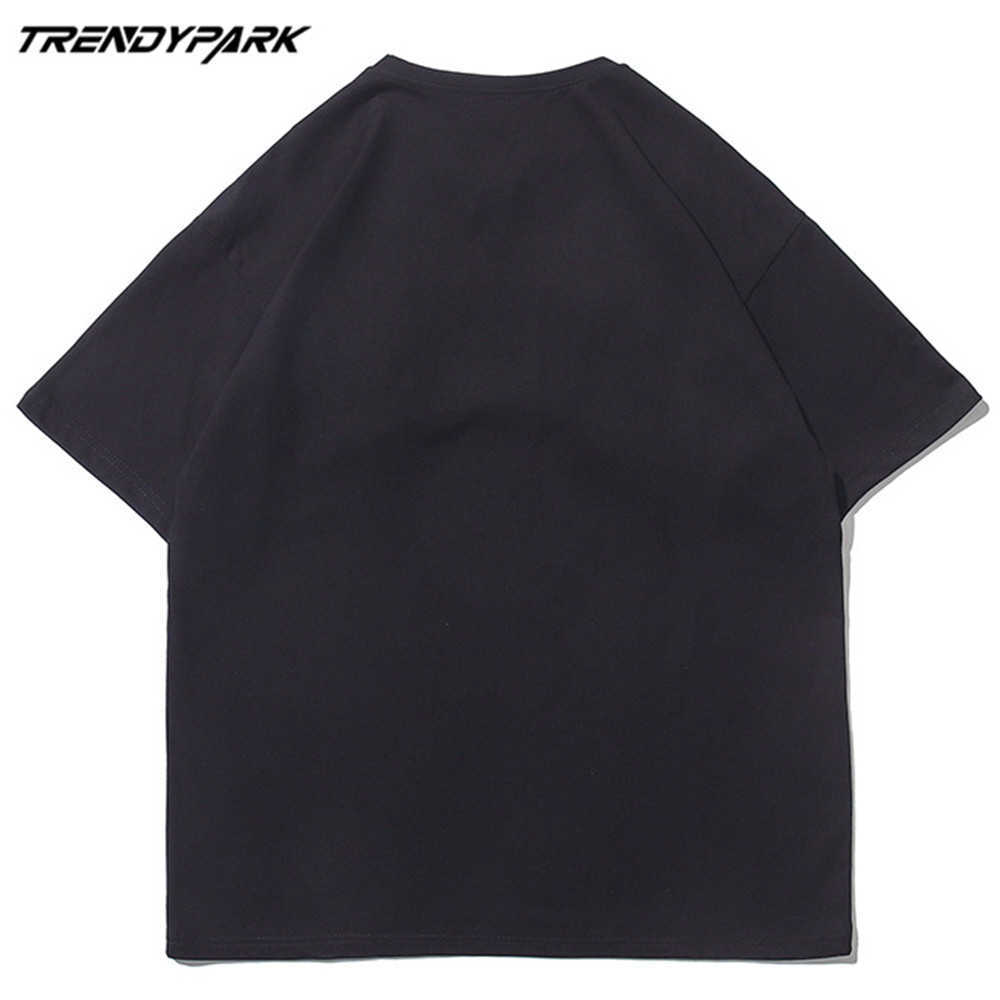 Men's T-shirt Summer Short Sleeve Leopard Embroidery Letters Tee Hip Hop Oversized Cotton Casual Harajuku Streetwear Top Tshirts 210601