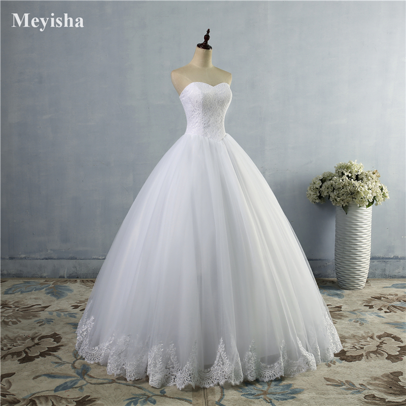 ZJ9014 Beautiful Ivory White Lace edge Wedding Dress For Women Girls 2021 Bridal Ball Gown Size 2-28W