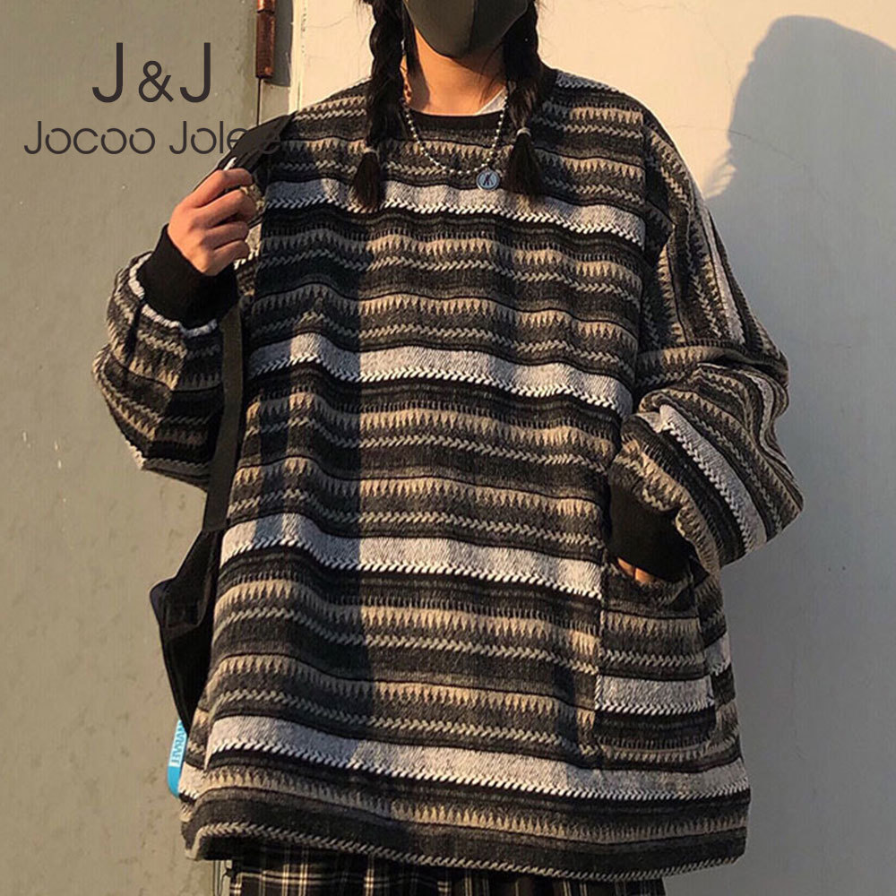Pullovers Women Soft Autumn O-Neck Sweaters Chic Daily Tops Womens Pullover Sweet Student Striped Harajuku Knitted Loose Outwear 210518, Black
Pullovers Women Soft Autumn O-Neck Sweaters Chic Daily Tops Womens Pullover Sweet Student Striped Harajuku Knitted Loose Outwear 210518, Black