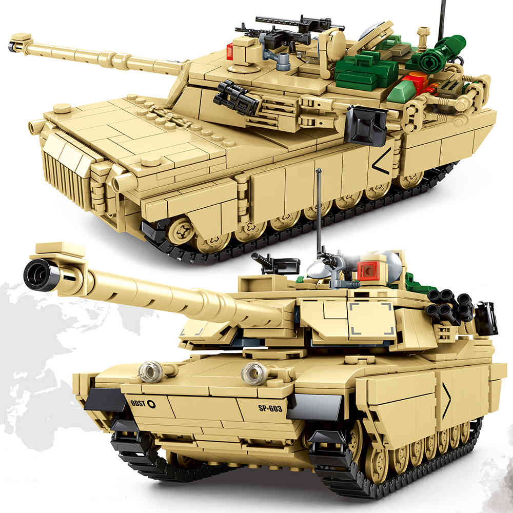 1052pcs WW2 Military M1A2 Abrams Main Battle Tank Building Blocks Army Soldier City Bricks Police Toys Gifts For Children Kids X0503
1052pcs WW2 Military M1A2 Abrams Main Battle Tank Building Blocks Army Soldier City Bricks Police Toys Gifts For Children Kids X0503