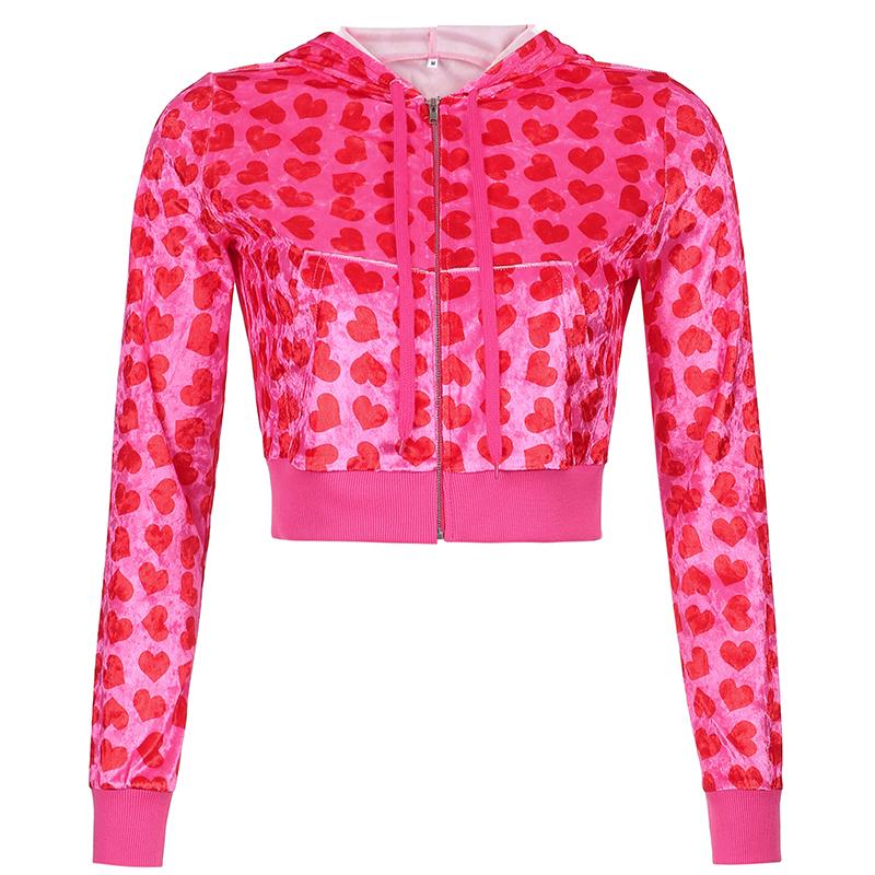 Women's Jackets Velvet Heart Print Cropped Top Bomber Jacket Women Autumn Cute Pink Long Sleeve Coats Zipper Winter Y2K 90s Overcoat, Black;brown
Women's Jackets Velvet Heart Print Cropped Top Bomber Jacket Women Autumn Cute Pink Long Sleeve Coats Zipper Winter Y2K 90s Overcoat, Black;brown