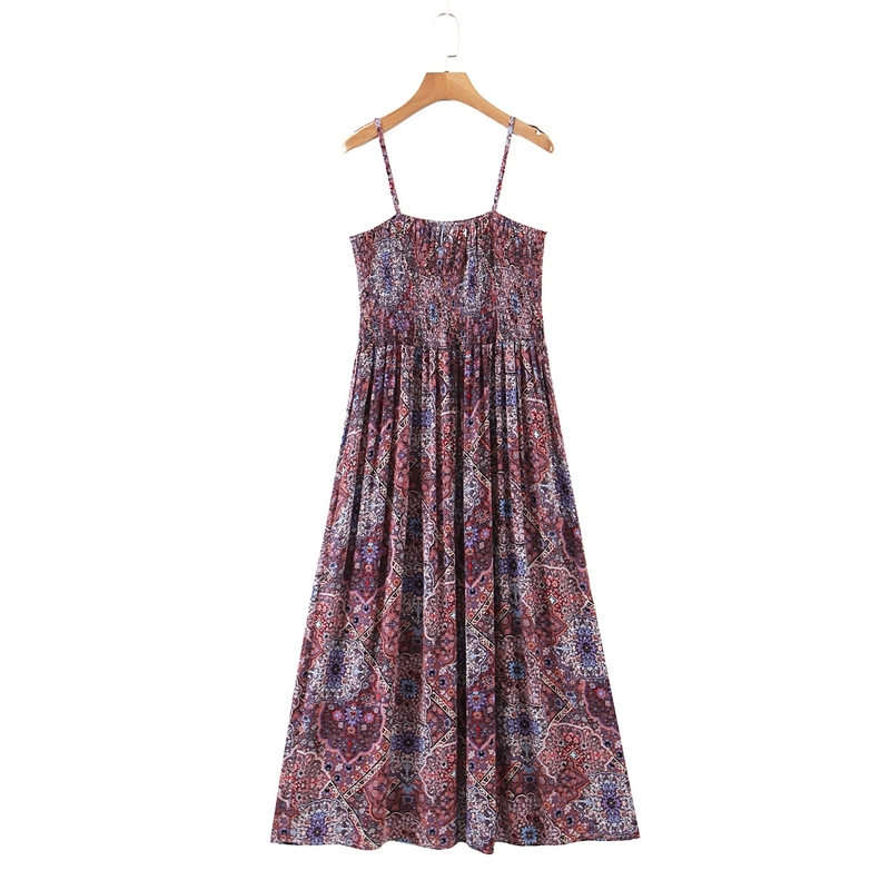 Summer Vacation Dress Beach Floral Spaghetti Strap Maxi Cami es For Women A-line Vintager Print 210525, Red
Summer Vacation Dress Beach Floral Spaghetti Strap Maxi Cami es For Women A-line Vintager Print 210525, Red