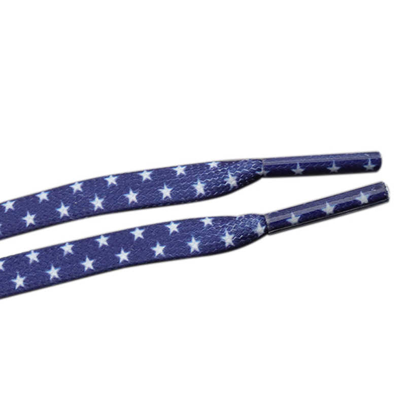 Pentalpha Pentagram Shoelaces Sublimated Printed Blue White Five-Pointed Star Boot Laces For Sneakers Flats