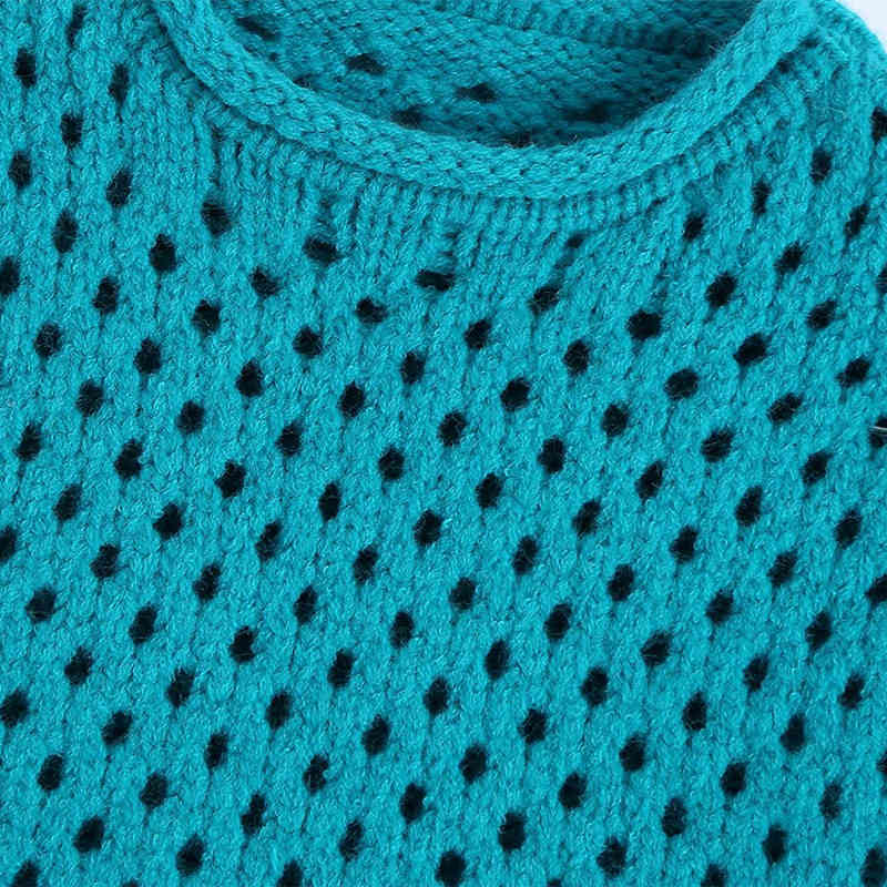 Casual Women O Neck Hollow Out Vest Spring-autumn Fashion Ladies Vintage Loose Female Short Knitted Sweater Top 210515