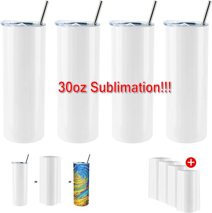 Sublimation Tumblers 30oz Stainless Steel Double Wall Insulated Straight Blank White Water Cup with Lid And Straw For Heat Transfer, White 30oz straight
Sublimation Tumblers 30oz Stainless Steel Double Wall Insulated Straight Blank White Water Cup with Lid And Straw For Heat Transfer, White 30oz straight