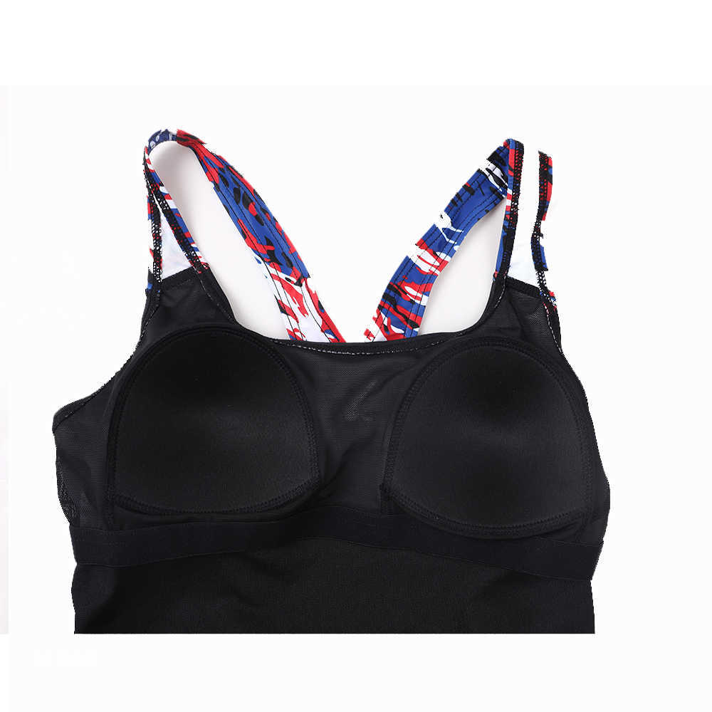 Anfilia Women's Sports Swimwear Athlete Sport Swimsuit Printed Bikini Race Back Beach Wear Bathing Suit 210625