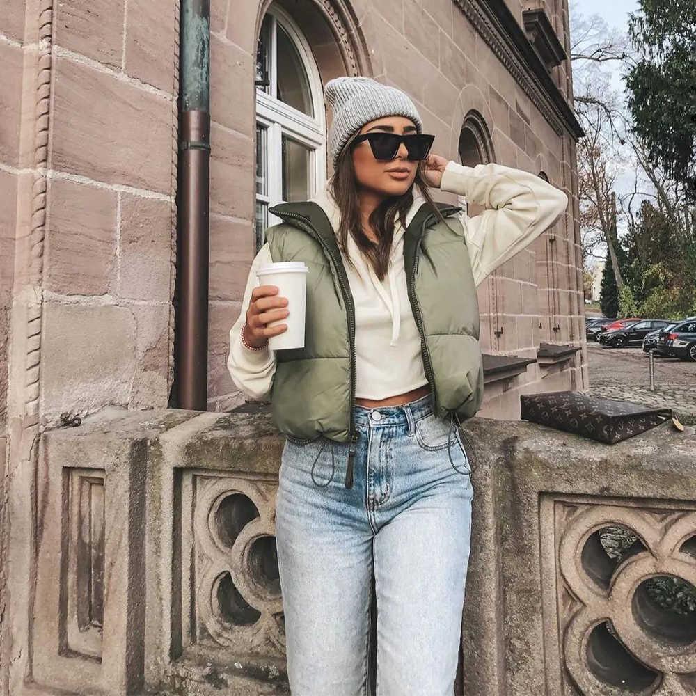 Women Reversible Gilet Jacket Sleeveless High Collar Fashion Casual Streetwear Woman Waistcoat Tops veste femme 210709, Pink
Women Reversible Gilet Jacket Sleeveless High Collar Fashion Casual Streetwear Woman Waistcoat Tops veste femme 210709, Pink