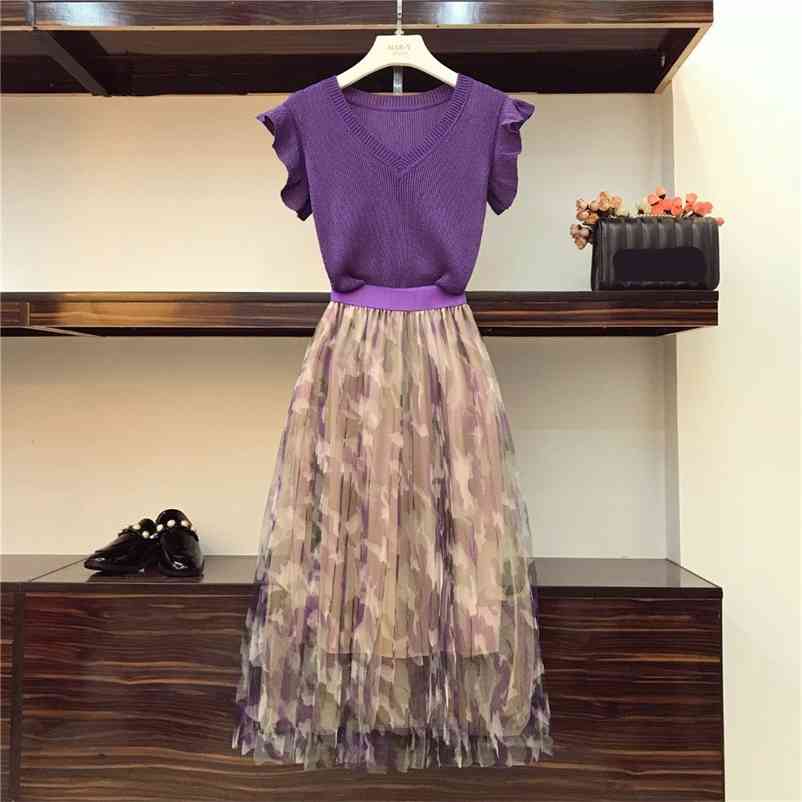 Summer Women Knitted V Neck Tops + Mesh Skirt 2 pcs sets Female Beautiful suits A052 210519, Pink
Summer Women Knitted V Neck Tops + Mesh Skirt 2 pcs sets Female Beautiful suits A052 210519, Pink