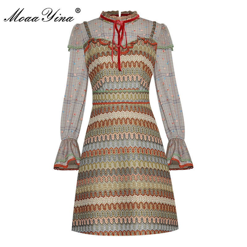 Fashion Designer dress Autumn Women' Dress Flare Sleeve Lurex Mesh Embroidery Vintage Dresses 210524, Multi
Fashion Designer dress Autumn Women' Dress Flare Sleeve Lurex Mesh Embroidery Vintage Dresses 210524, Multi