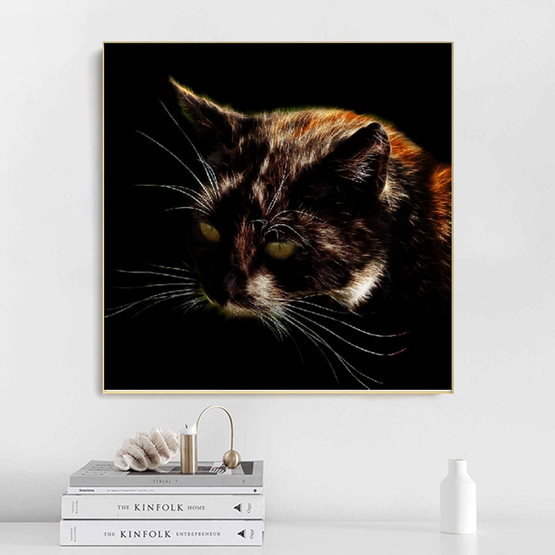 Modern Abstract Animal Painting Wall Art Canvas Print Cat And Lion Poster For Living Room Decoration No Frame