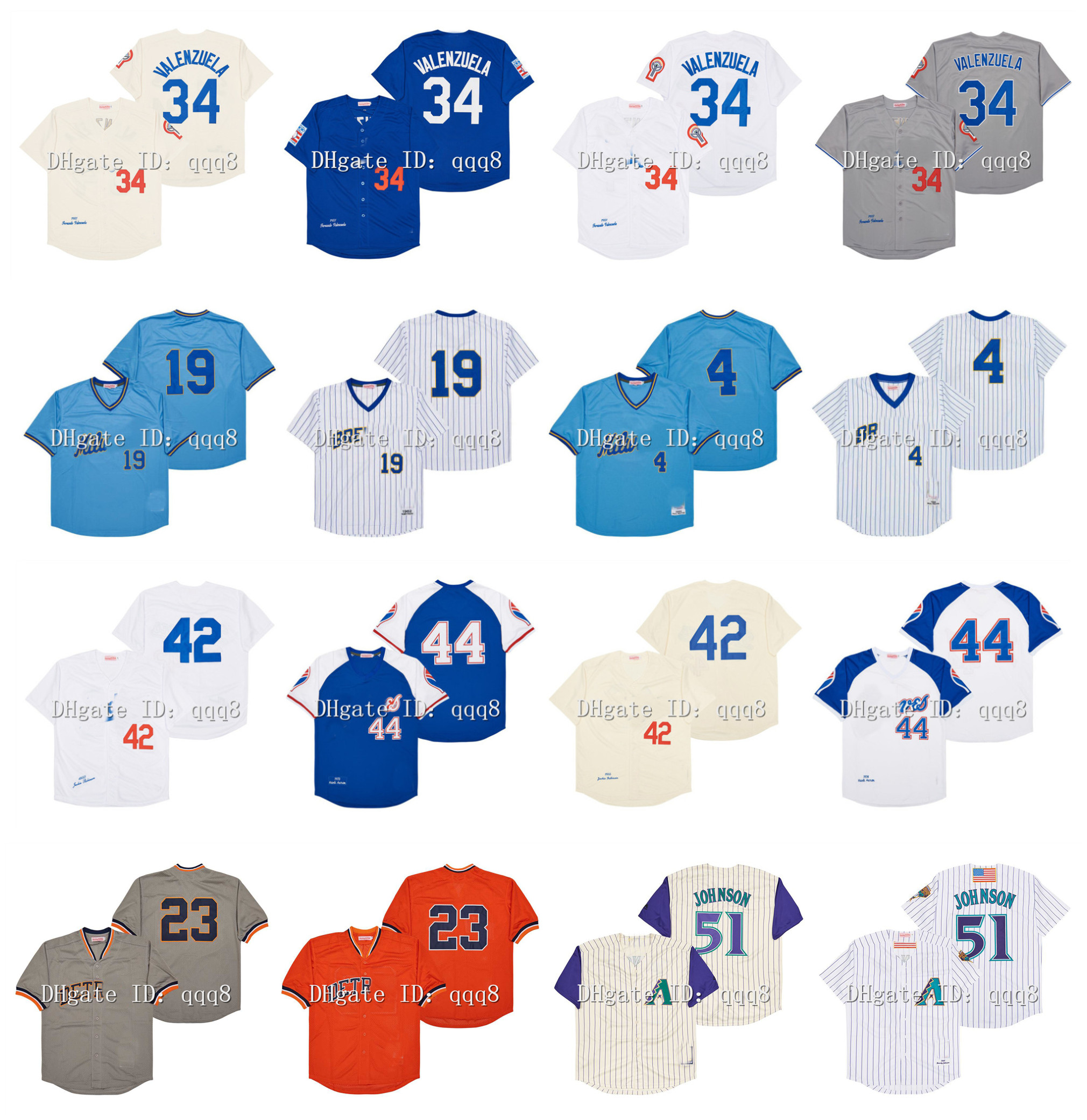 Vintage 1981 Fernando Valenzuela Jersey 42 Jackie Robinson 51 Randy Johnson 44 Hank Aaron 23 Kirk Gibson 17 Denny McLain 4 Paul Molitor 19 Robin Yount Retro Baseball, As pic
Vintage 1981 Fernando Valenzuela Jersey 42 Jackie Robinson 51 Randy Johnson 44 Hank Aaron 23 Kirk Gibson 17 Denny McLain 4 Paul Molitor 19 Robin Yount Retro Baseball, As pic