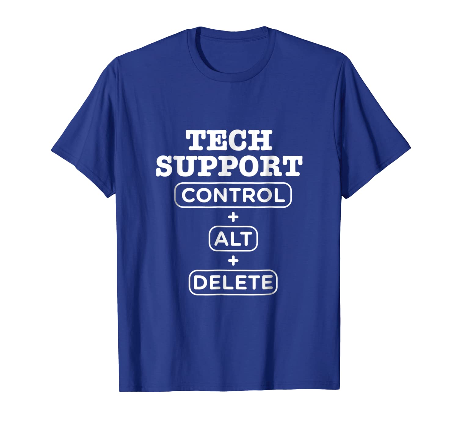 tech support control alt delete t-shirt, White;black