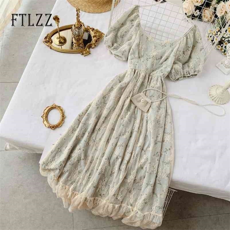 Vintage High Waist Floral Dres Slim A-line Lace Long Robe Summer Ladies Elegant Patchwork Party Dresses Vestidos 210602, Green
Vintage High Waist Floral Dres Slim A-line Lace Long Robe Summer Ladies Elegant Patchwork Party Dresses Vestidos 210602, Green