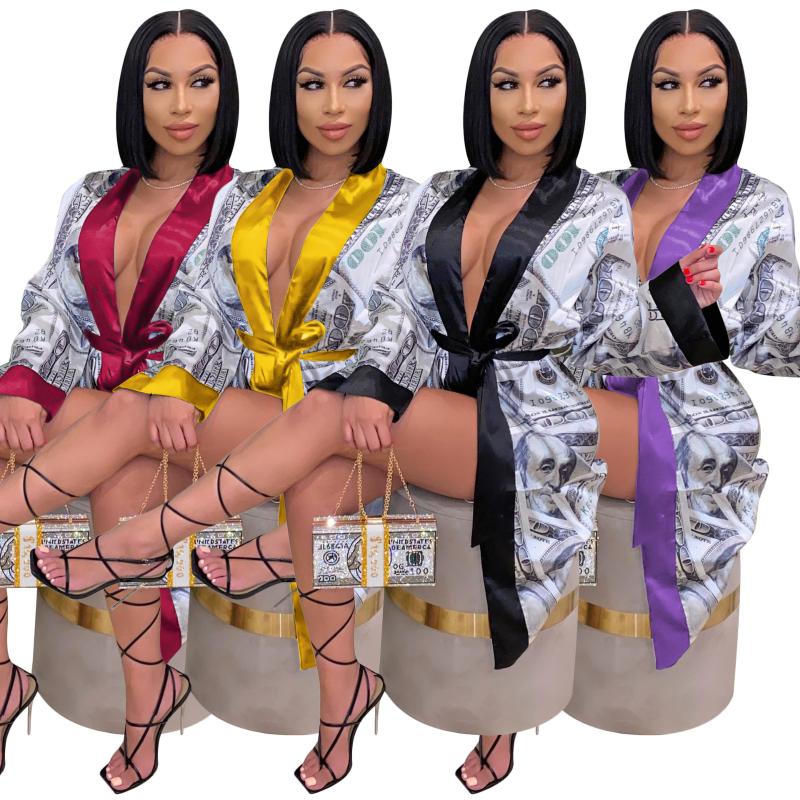 Women' Sleepwear Women US Dollar Printed Satin Robes Loungewear Lady Spring Fall Casual Long Sleeve Bathrobe Fashion Pajama Kimono, Blue
Women' Sleepwear Women US Dollar Printed Satin Robes Loungewear Lady Spring Fall Casual Long Sleeve Bathrobe Fashion Pajama Kimono, Blue