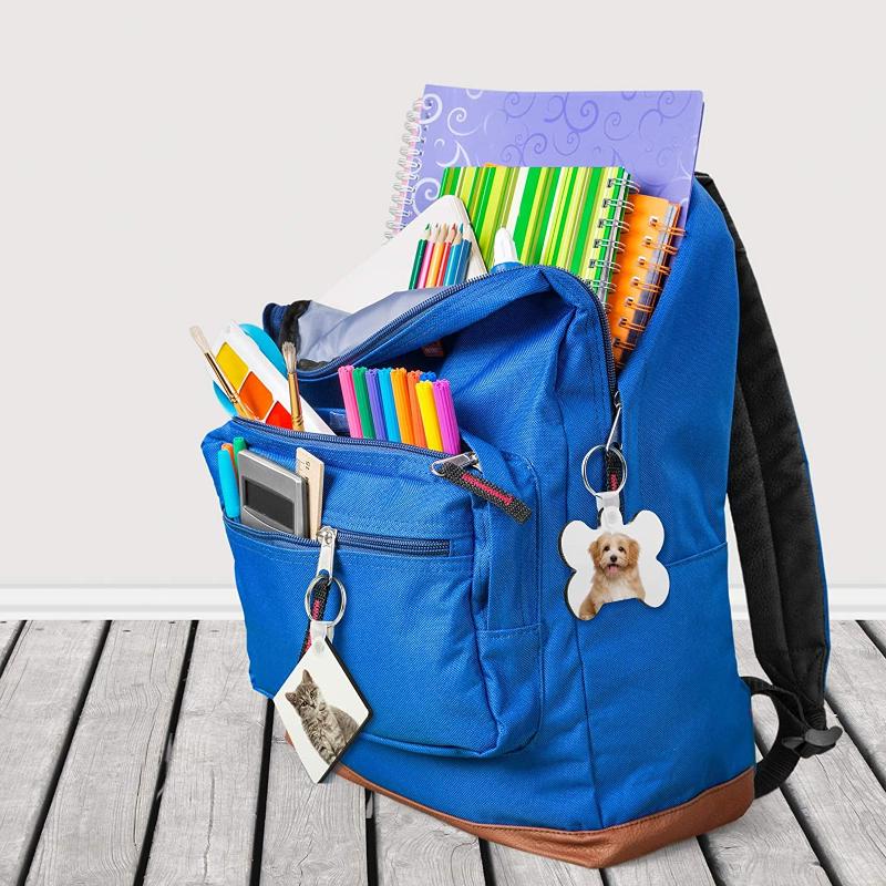 36pcs Heart House Bone Square Blank Board Keyring Keychain Printing Keyrings Women Men Diy Sublimation Key Chains Accessories Hook5915227