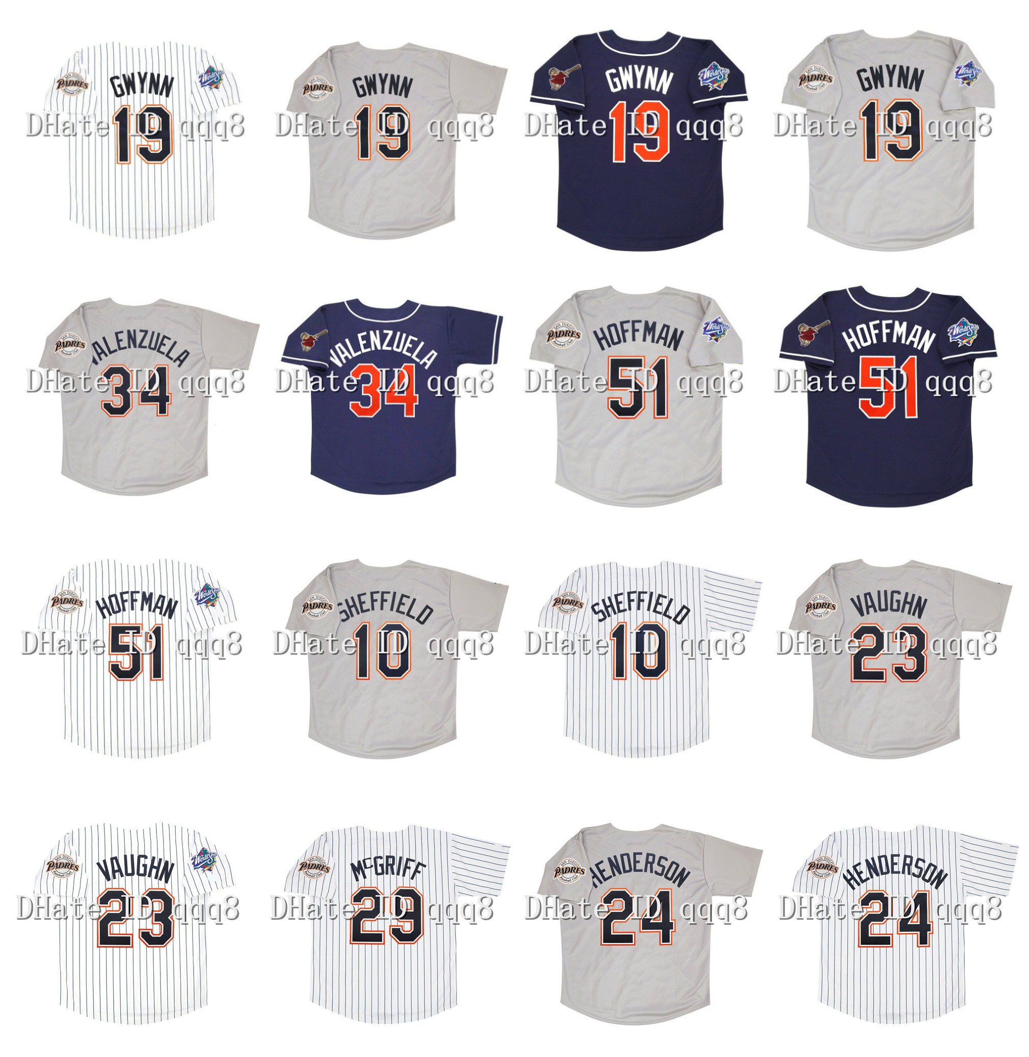 Vintage 1998 World Series Padres Tony Gwynn Baseball Jersey Ken Caminiti Trevor Hoffman Gary Sheffield Wally Joyner Greg Vaughn Rickey Henderson McGriff Gossage, As pic
Vintage 1998 World Series Padres Tony Gwynn Baseball Jersey Ken Caminiti Trevor Hoffman Gary Sheffield Wally Joyner Greg Vaughn Rickey Henderson McGriff Gossage, As pic
