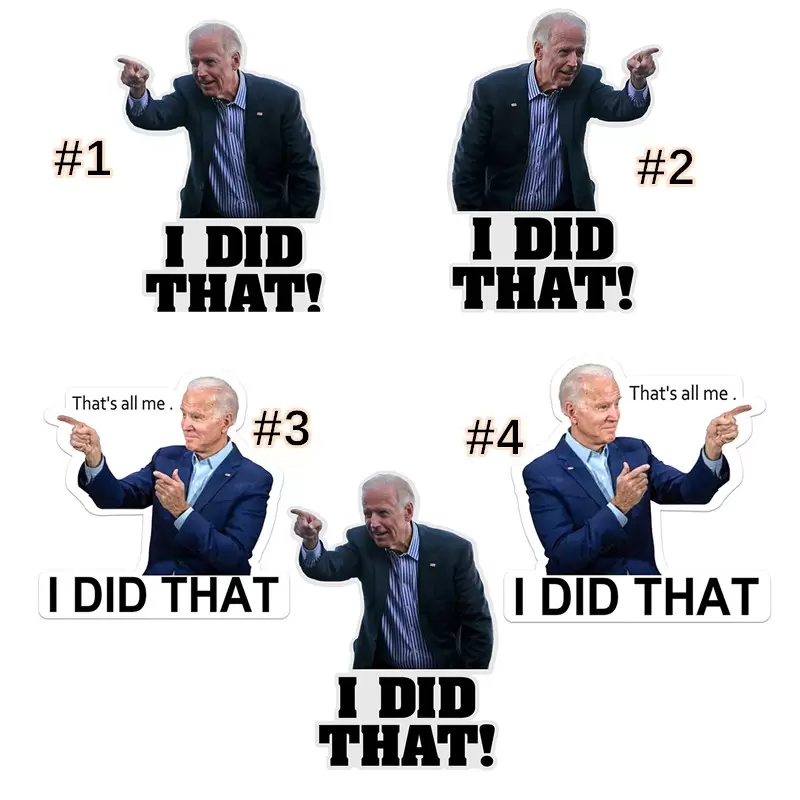 Party I Did That Car Stickers Waterproof Joe Biden Funny Sticker DIY Reflective Decals Poster Cars Laptop Fuel Tank Decoration 100pcs/pack
Party I Did That Car Stickers Waterproof Joe Biden Funny Sticker DIY Reflective Decals Poster Cars Laptop Fuel Tank Decoration 100pcs/pack