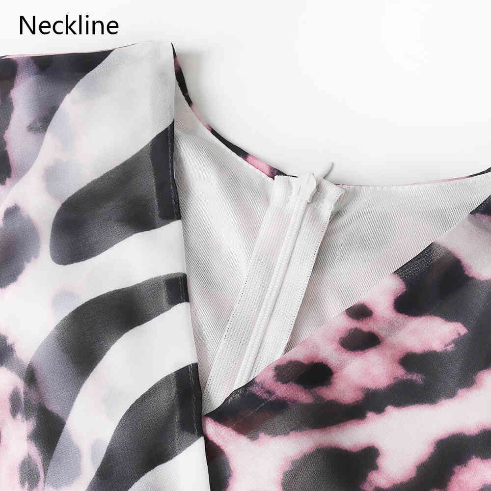 Autumn Chiffon Dress Leopard Print Long Sleeve v Neck Floor Length High Waist Elegant African Evening Party 210510