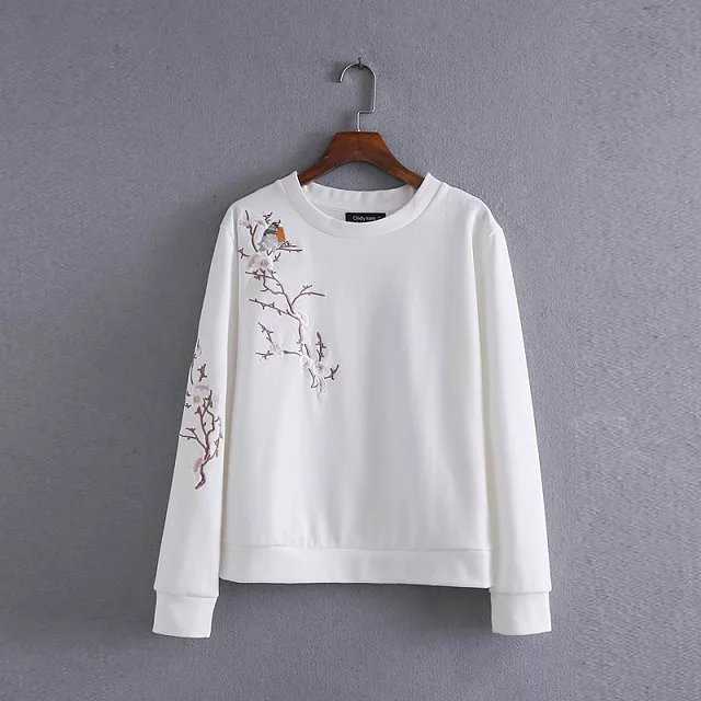 Casual Autumn Women Birds and Flower Embroidery Casual Hoodies Pullover Women Quality Round Collar Sweatshirts Hoodies 210603, Black
Casual Autumn Women Birds and Flower Embroidery Casual Hoodies Pullover Women Quality Round Collar Sweatshirts Hoodies 210603, Black