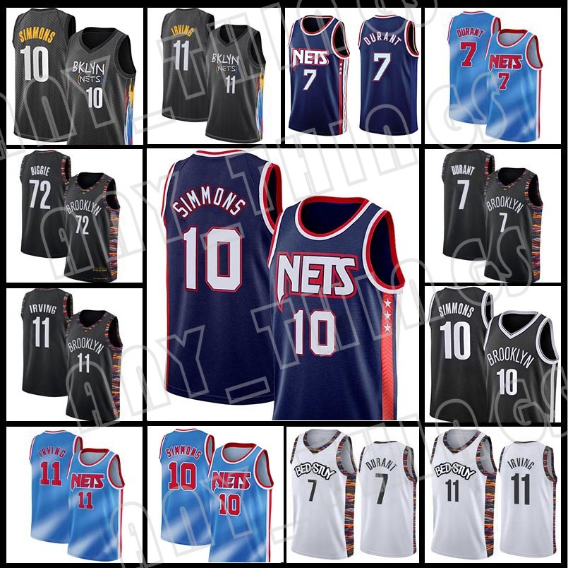 

Ben 10 Simmons Kevin 7 Durant Brooklyn''Nets''2022 Basketball Jerseys Black 11 Irving 72 Biggie Kyrie James 13 Harden Mens Jerseys City White Black Blue, Men jersey