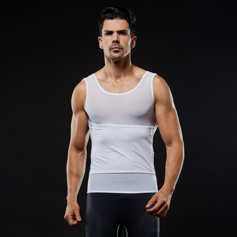 Men039s Body Shapers HaleyChan Men Power Net Shaper Slimming Vest Chest Compression Shirt Tight Undershirt To Hide Gynecomastia6521108