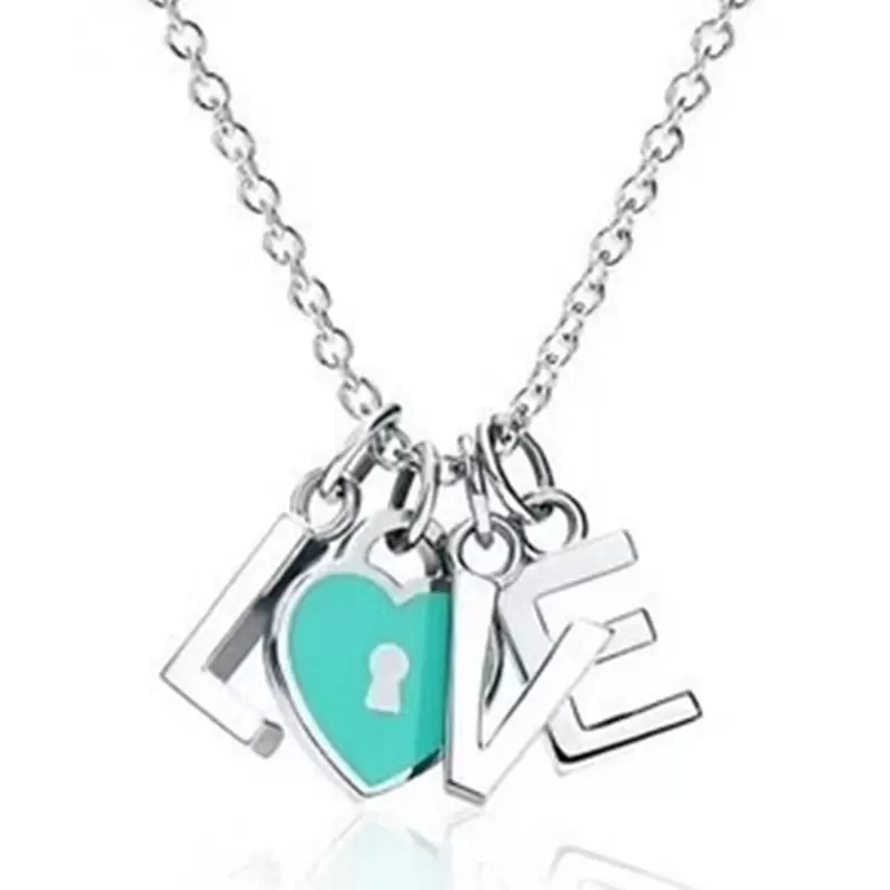 TIFF LOVE Heart-shaped Enamel Pendant Necklace Female Clavicle Chain Fashion Sweet Jewelry Gift Double Electroplating Thick Silver Bottom
TIFF LOVE Heart-shaped Enamel Pendant Necklace Female Clavicle Chain Fashion Sweet Jewelry Gift Double Electroplating Thick Silver Bottom