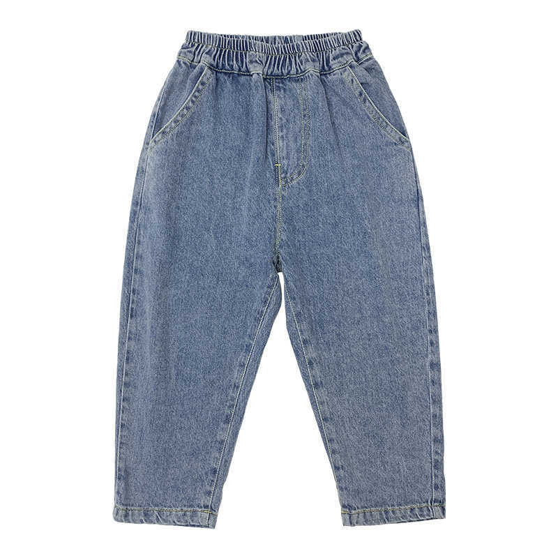 Autumn boys fashion soft denim pants kids children loose patchwork jeans 2-7Y 210708