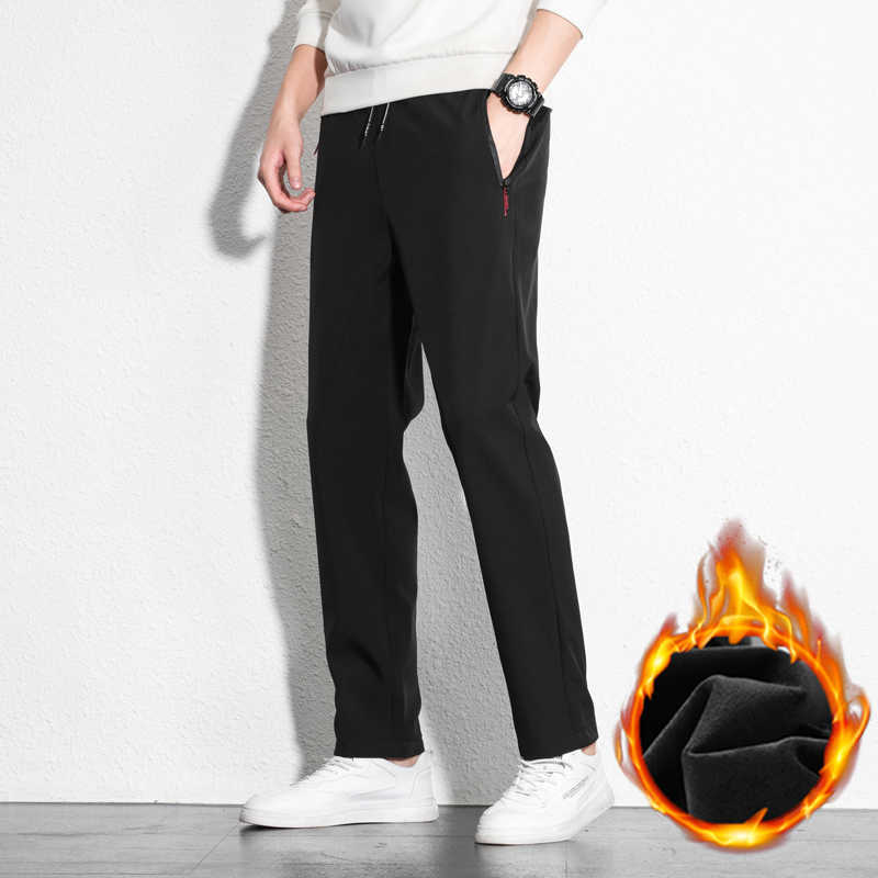 Autumn Winter Men Fleece Outdoor Pants Warm Joggers Fitness Sports Trousers Casual Fashion Hiking Plus Size Pants Men 210930