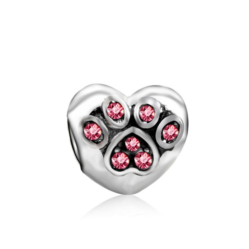 Dog Feet Prints Heart Shape With Crystal Charm Bead Big Hole Fashion Women Jewelry European Style For Pan DIY Bracelet Necklace PANZA005-68
Dog Feet Prints Heart Shape With Crystal Charm Bead Big Hole Fashion Women Jewelry European Style For Pan DIY Bracelet Necklace PANZA005-68