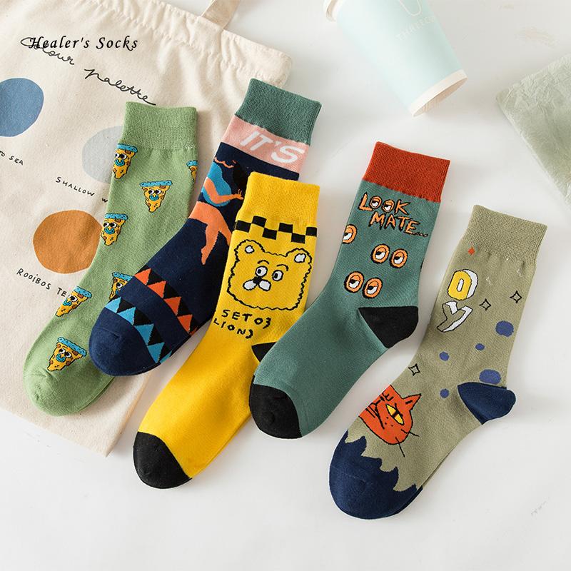 Socks & Hosiery Cartoon Bear Cat Men And Women Cotton Fashion Funny Color Pizza Harajuku Happy Soft College Style Cute Girls Sockings, Black;white
Socks & Hosiery Cartoon Bear Cat Men And Women Cotton Fashion Funny Color Pizza Harajuku Happy Soft College Style Cute Girls Sockings, Black;white