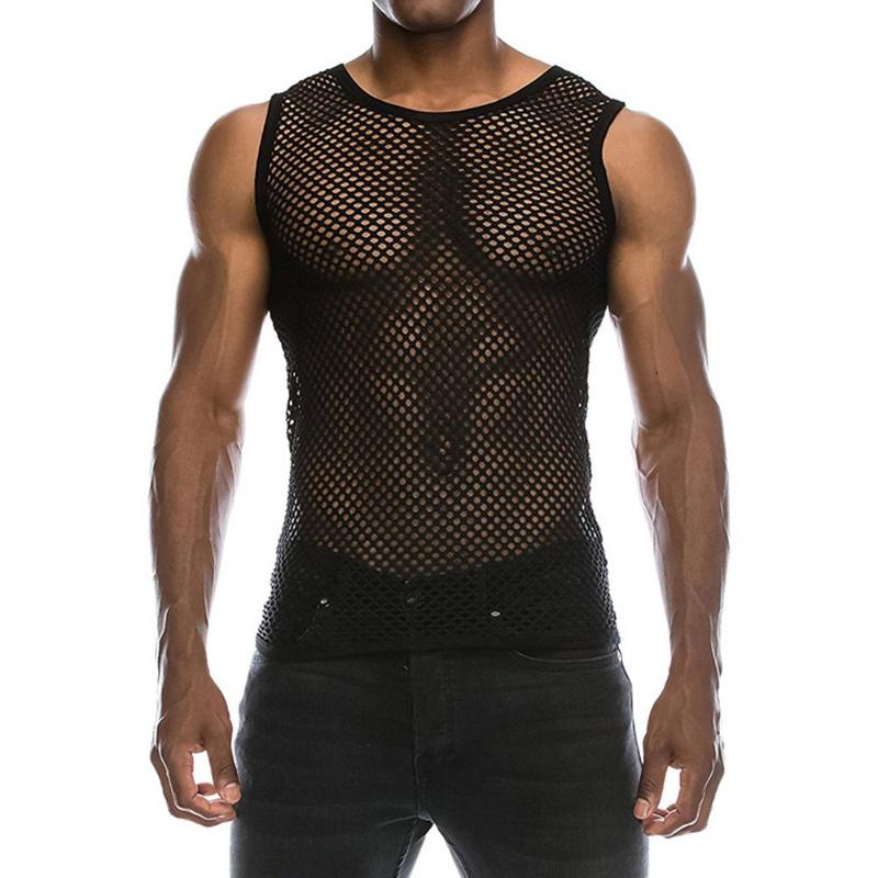 Men' Tank Tops Mesh See-through Fishnet Top Men 2021 Brand Sexy O-neck Sleeveless Undershirt Nightclub Party Dance Costume, White;black
Men' Tank Tops Mesh See-through Fishnet Top Men 2021 Brand Sexy O-neck Sleeveless Undershirt Nightclub Party Dance Costume, White;black
