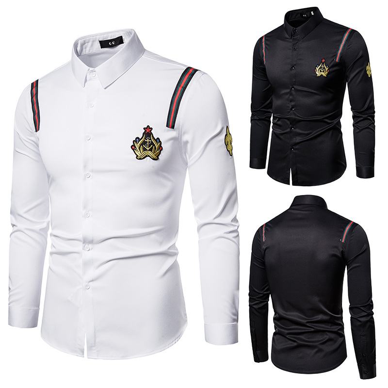 Men's Casual Shirts Camisas De Hombre Man Button Up Crop Top Dress Simplicity Cardigan High Quality Designers Polo Long sleeves Homme S, White;black
Men's Casual Shirts Camisas De Hombre Man Button Up Crop Top Dress Simplicity Cardigan High Quality Designers Polo Long sleeves Homme S, White;black