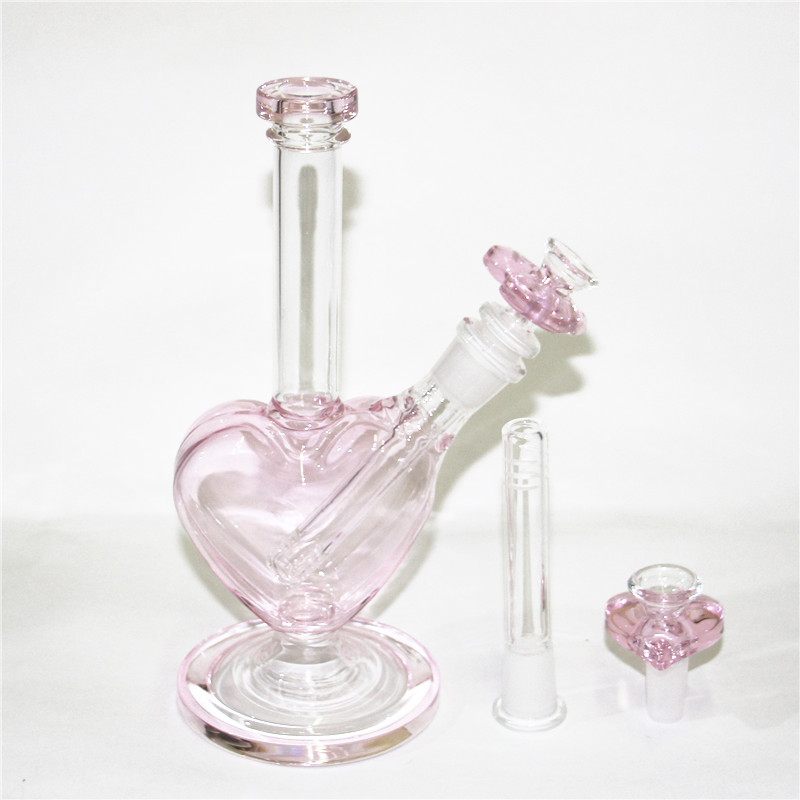 Glass Bong Dab Rig Hookahs Recycler Rigs Tube Water Pipe 14mm Joint Bongs with pink heart shape glass Bowl
Glass Bong Dab Rig Hookahs Recycler Rigs Tube Water Pipe 14mm Joint Bongs with pink heart shape glass Bowl