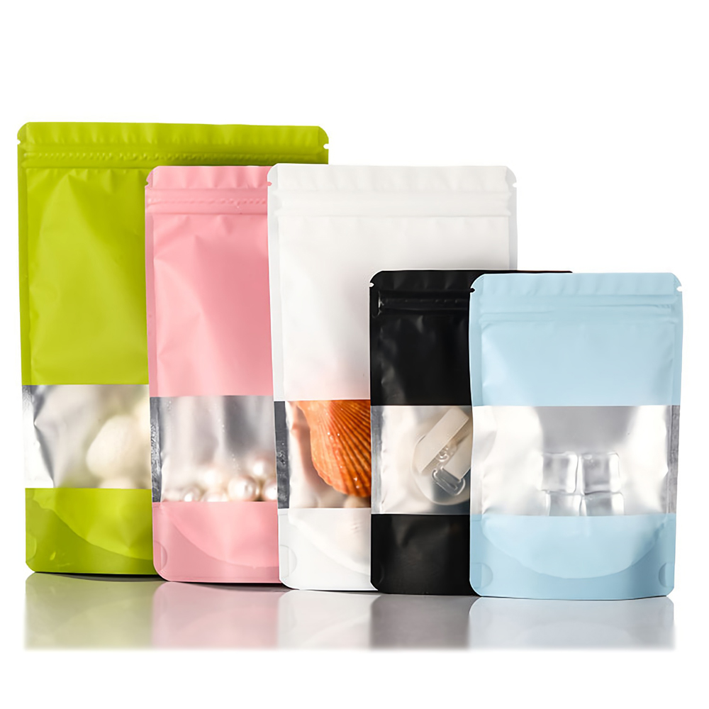 50pcs Resealable Zip Lock Package Bags Aluminum Foil Plastic Ziplock Stand Up Pouches Gift Jewelry Storage Bag with Window
50pcs Resealable Zip Lock Package Bags Aluminum Foil Plastic Ziplock Stand Up Pouches Gift Jewelry Storage Bag with Window