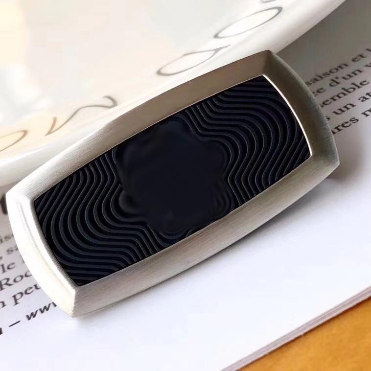 fashion money clip stainless steel black rubber pattern moneyclips for men and women no have box268K