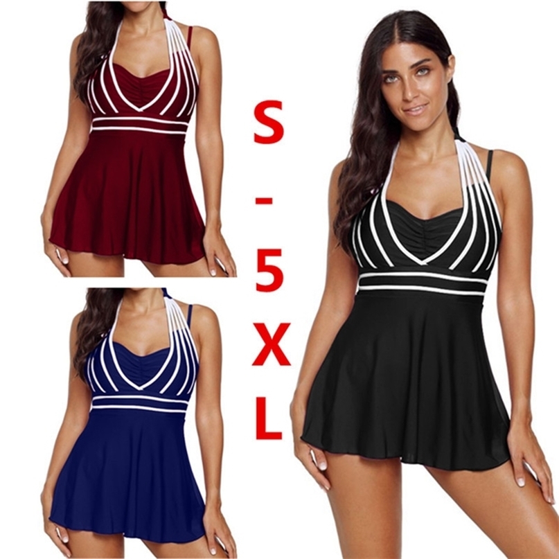 5XL Plus Size Swimwear Women Halter Swimdress Two Pieces Tankini Set Monokini Bathing Suit Black White Swimsuit 210702, Red
5XL Plus Size Swimwear Women Halter Swimdress Two Pieces Tankini Set Monokini Bathing Suit Black White Swimsuit 210702, Red