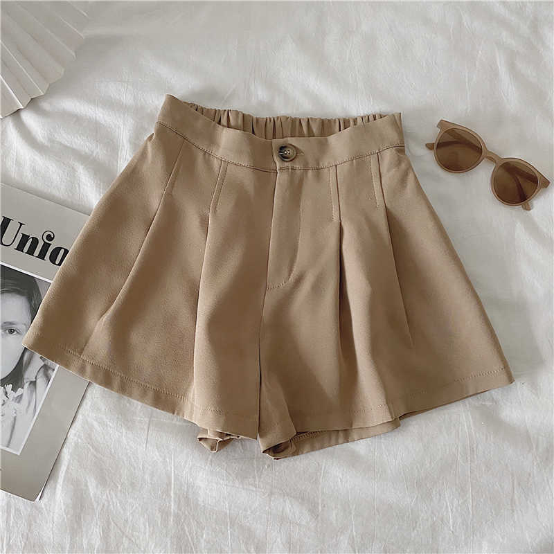 Spring Summer Autumn Women Fashion Casual Cute Sexy Shorts Outerwear Female OL Black White Khaki Brown 210714
