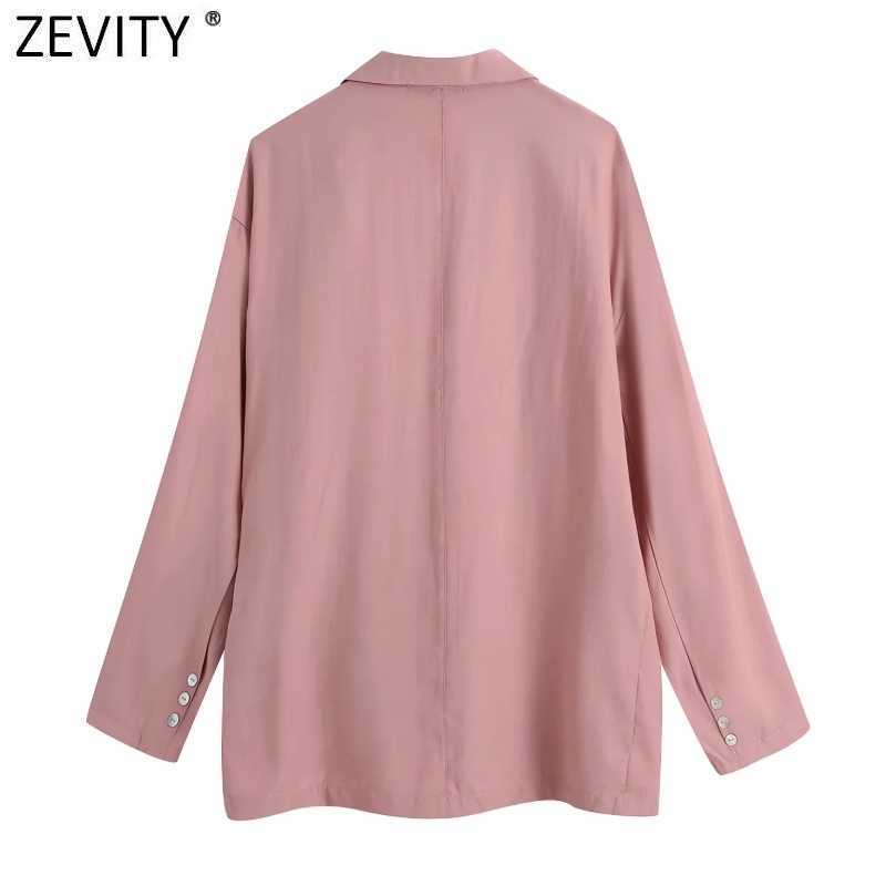 Zevity Women Fashion Notched Collar Loose Smock Blouse Office Lady Long Sleeve Business Shirts Chic Femininas Blusas Tops LS9221 210603